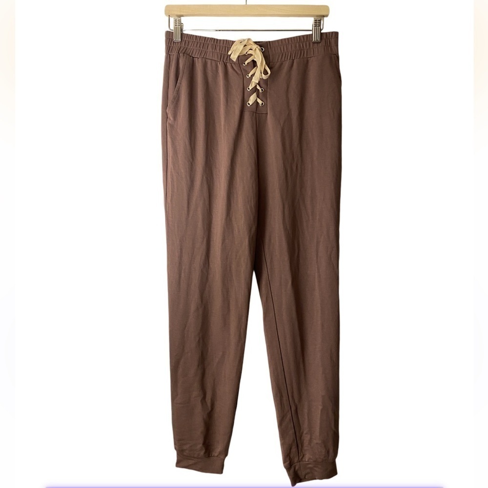 NWT URBAN OUTFITTERS PURPLE LACE FRONT JOGGERS SIZE MEDIUM